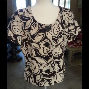 BROWN AND WHITE SHORT SLEEVE JACKET